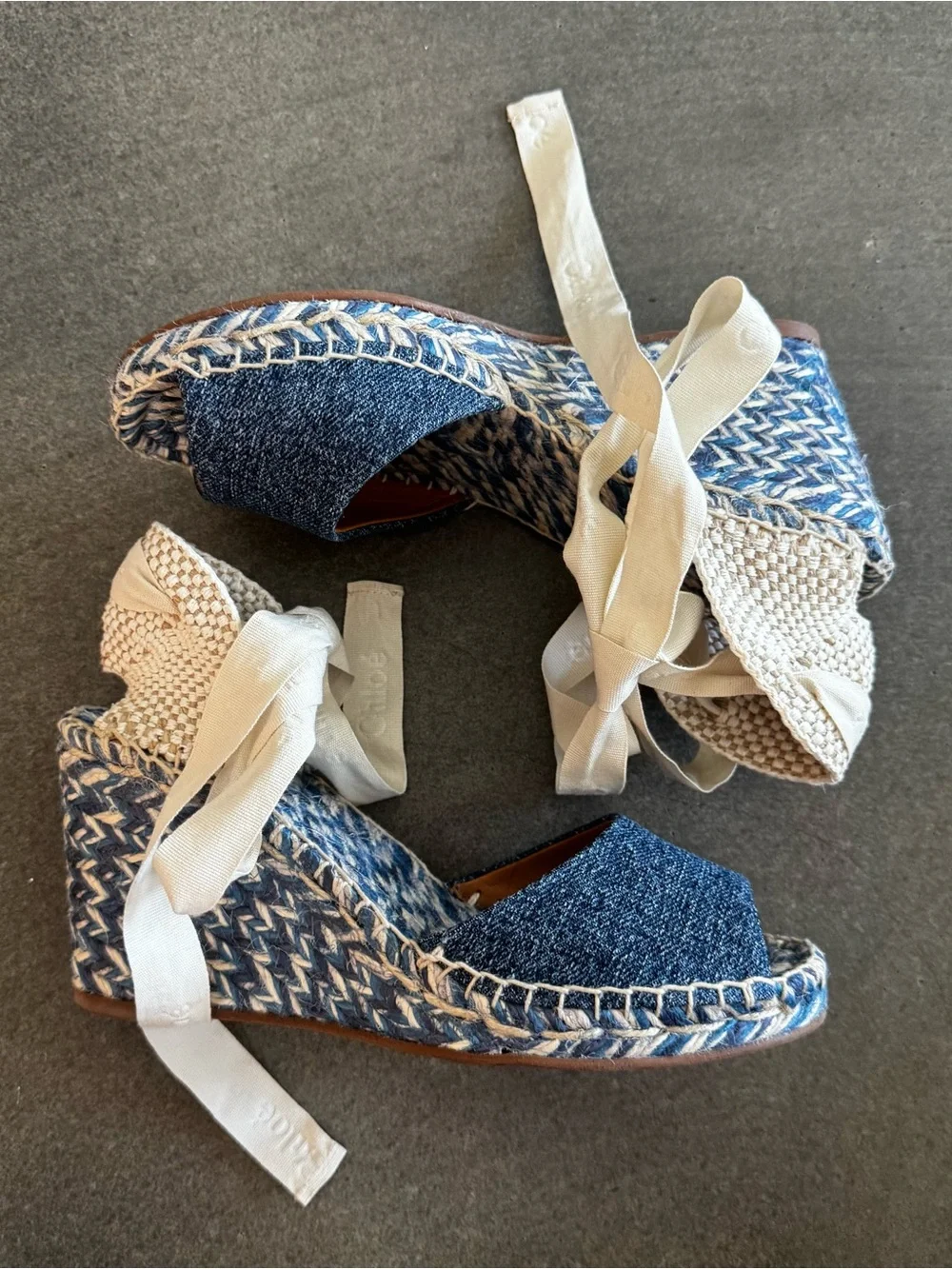 Chloe Pia ankle-wrap wedge espadrilles